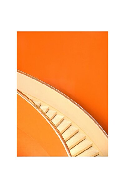 OEM Pictură pe pânză, Scări arhitecturale cu pereți portocalii, 50 x 60 cm
