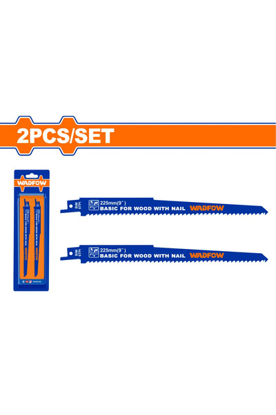 WADFOW طقم ريش منشار ترددي 2 قطع 225مم (9") للخشب WJT1111DF