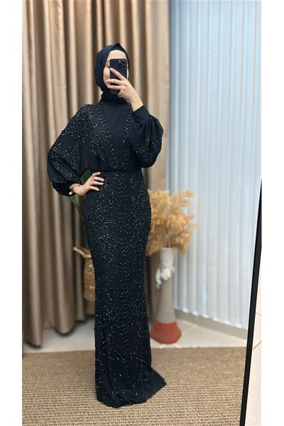 MERVE TESETTÜR Kuruklu Taşlı Balık Abiye