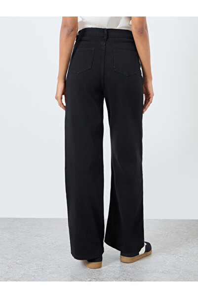 Take Two By Styli Solid Mid Rise Wide Leg Jeans