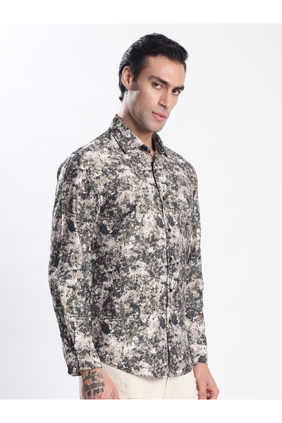 Bene Kleed By Styli Men All Over Print Slim Fit Shirt