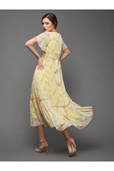 Miss Chase By Styli All-Over Floral Print Ruffled Hem Maxi Dress