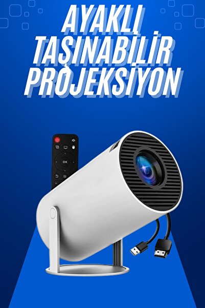 Kanonik Education Taşınabilir Projeksiyon Ayaklı Projektör Android Uyumlu HDMI Girişli
