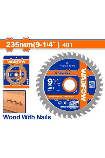 WADFOW ديسك قص خشب مع مسامير 235 مم × 40 سن – WTC1406