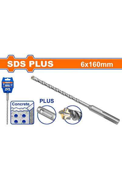 WADFOW ريشة دريل هلتي SDS Plus رباعية 6×160 مم – WHD3201