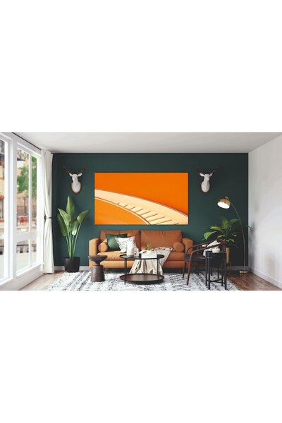 OEM Pictură pe pânză, Scări arhitecturale cu pereți portocalii, 50 x 60 cm