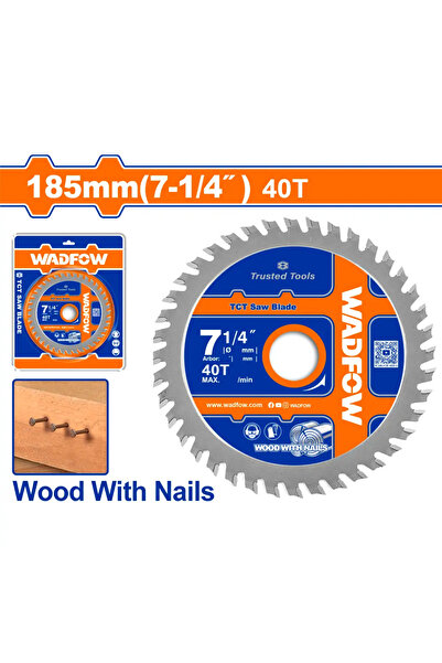 WADFOW ديسك قص خشب مع مسامير 185 مم × 40 سن – WTC1403