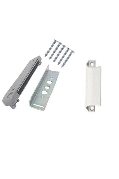 SOLIDON Magnetic Closure Kit with White Scoop Handle for Balcony Door,SOLIDON
