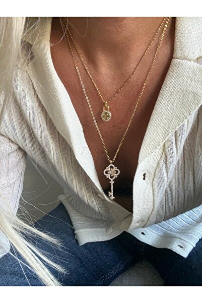 Rossetto Atelier Gold 2’li Key Lock Kolye