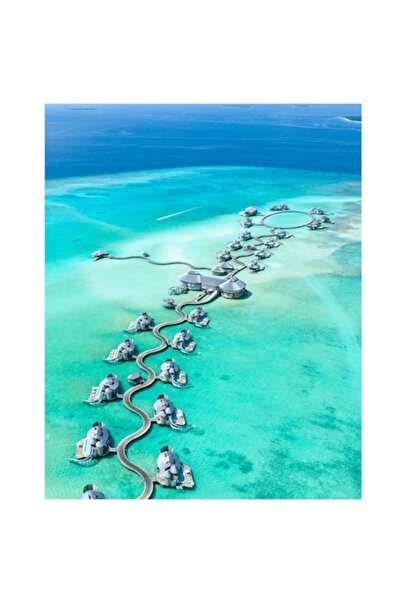 OEM Tablou Canvas, Peisaj insula exotica Soneva Jani Maldives, 50 x 75 cm