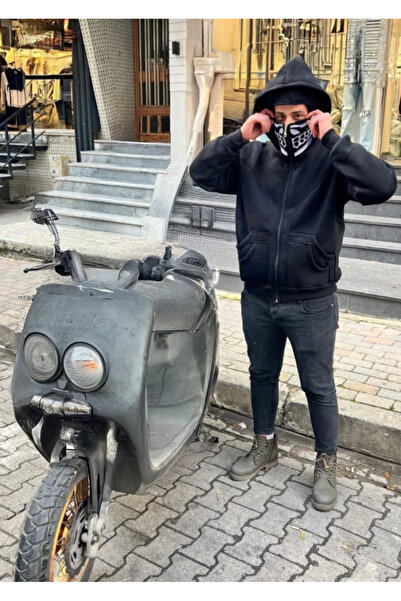 CVS Samurai Hooded Zip Zipper Couple Hooded Embroidered Sweatshirt- Black