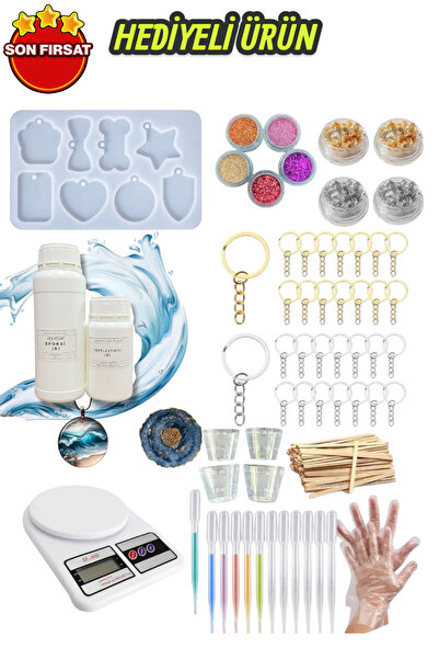 se7enck 750gr Şeffaf Reçine Epoksi Başlangıç Seti Kendi Işini Kur Hobi Seti Kendin Yap Çoklu Kalıp