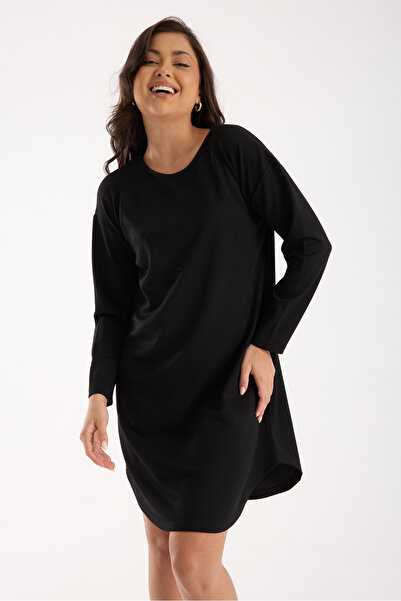 MODA VUSLAT Women's Black Long Sleeve Tunic