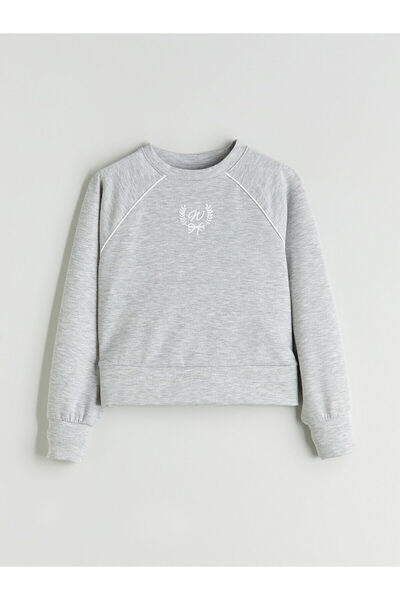 LC Waikiki New Season Crew Neck Printed Girls' Sweatshirt