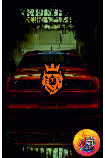 sticker ملصق زجاجي للسيارة والدراجة النارية من Lion King Text Jdm Lion Gs هولوجرام