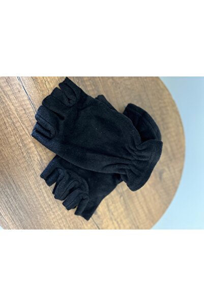 Butik Erkek Siyah polar kışlık parmaksız eldiven (standart)