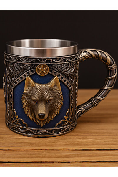 moryconcept كوب بتصميم رأس الذئب ثلاثي الأبعاد