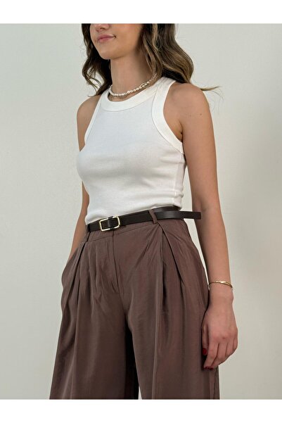 Noe Collection Kahverengi Yüksek Bel Palazzo Pantolon