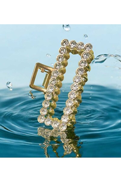 JHTshop 7 cm Metal Peg Hair Clip with Shiny Stones – Stylish and Durable Hair Accessory