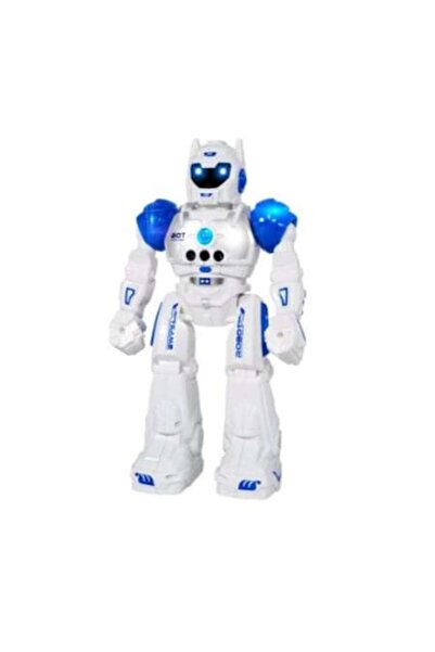 OEM Robot inteligent cu telecomanda, multiple functii, danseaza, reda melodii, leduri, alb/albastru