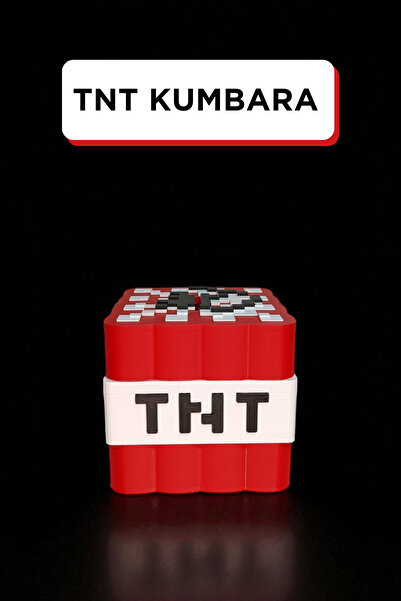 Genç 3D Minecraft TNT Kumbara | Şık Tasarım | Dayanıklı Malzeme | Çocuk ve Ye...