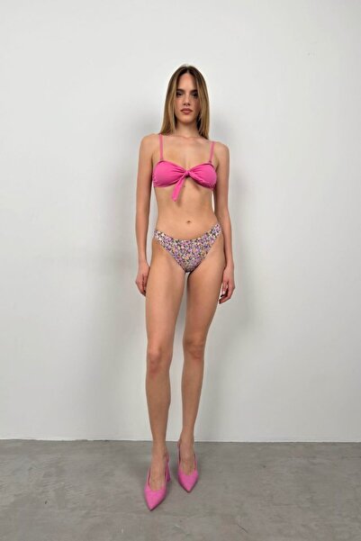 Modayakamoz Bow Detail Floral Bikini Set