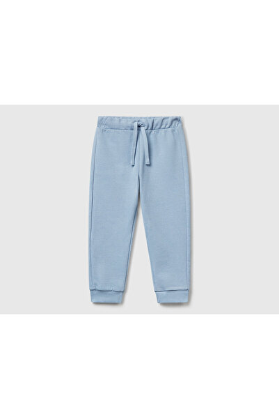 United Colors of Benetton Baby Boy Blue Sweatpants with Logo on Back Pocket