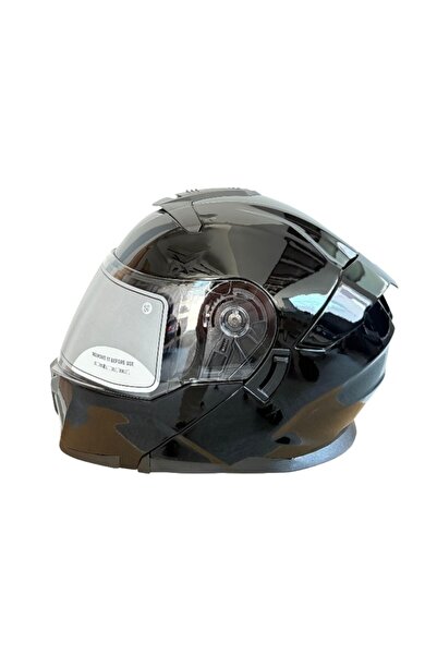 Gear5 MX 962 Çene Açılır Motosiklet Kaskı MX1 Parlak Siyah