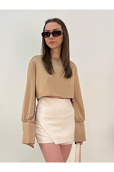 Noe Collection Krem Verev Şort Etek