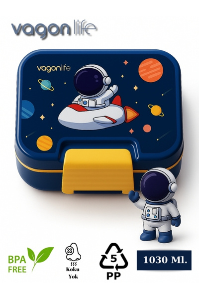 Vagonlife Yeni Nesil Çocuk Beslenme Kutusu İki Katlı - Bölmeli Lunch Box - 10...