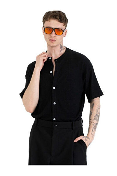 ATKGİYİM Yazlık Gömlek Erkek Düğmeli Yarım Yaka Kısa Kollu Yazlık Gömlek – Ba...