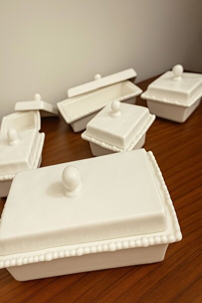 KRD 6 Piece Beaded Porcelain Breakfast Set