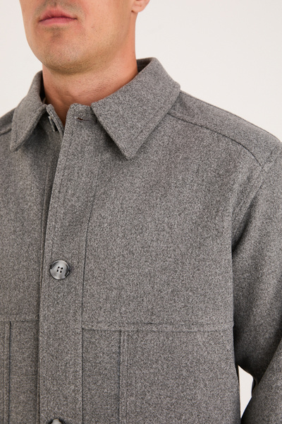 DC DRESS UP CLUB Чоловіча сорочка з коміром, кишенями та деталями, оверсайз, кашемірний пальто