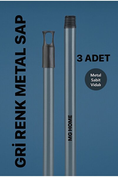 MG HOME 3 Adet Metal Sap Temizlik Sopası Temizlik Fırça Sopası Çekpas Sopası