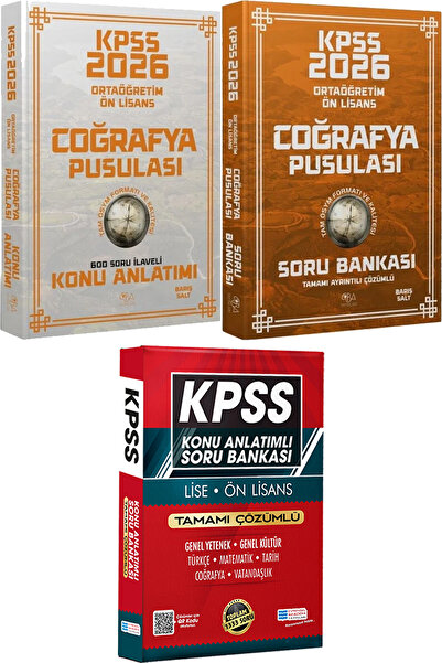CBA Akademi 2026 KPSS Ortaöğretim Ön Lisans Coğrafya Pusulası Konu ve Soru - ...