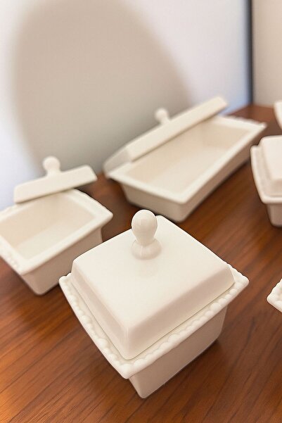 KRD 6 Piece Beaded Porcelain Breakfast Set