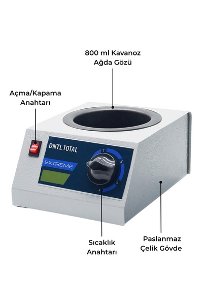 DNTL Total DntlTotal Extreme Serisi 800 ml Konserve Profesyonel Kuaför/Berber Ağda Makinesi