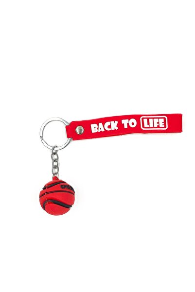 Tajemny Silicone 3D Red Basketball Ball Keychain- Bag Charm
