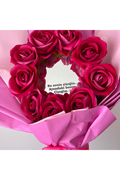 Tasarım Aynada ki benim çiçeğim buketi aynalı çiçek buketi