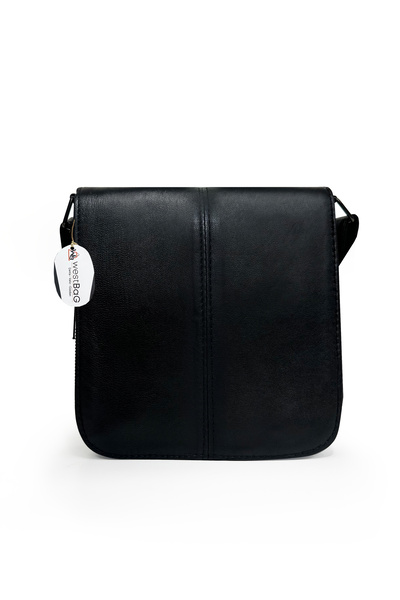 westbag Genuine Leather Unisex Double Zippered Long Strap Shoulder and Crossbody Messenger Bag Large Size