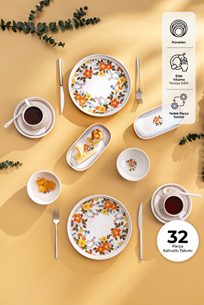 Emsan Teraryum Porselen 32 Parça 6 Kişilik Kahvaltı Servis Takımı