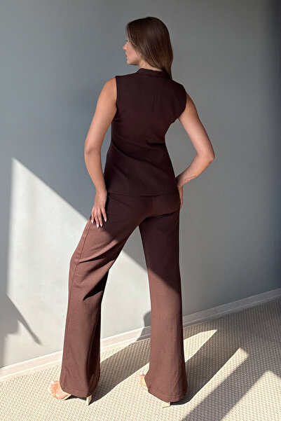 Trendyol Collection Dark Brown Woven Bottom - Top Set Twoaw26Au00107