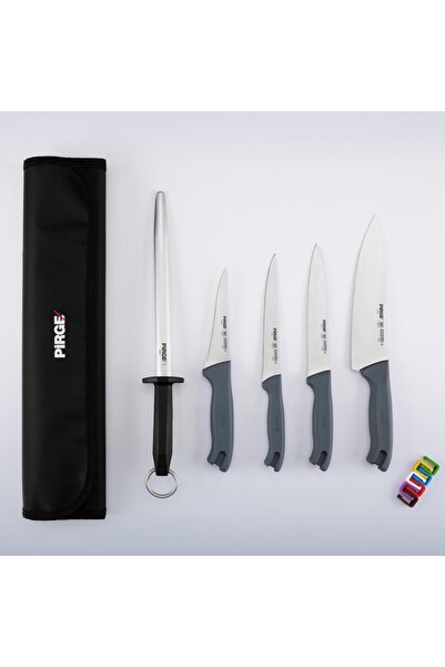 PİRGE GASTRO ÇANTALI 5 Lİ BIÇAK SETİ GRİ