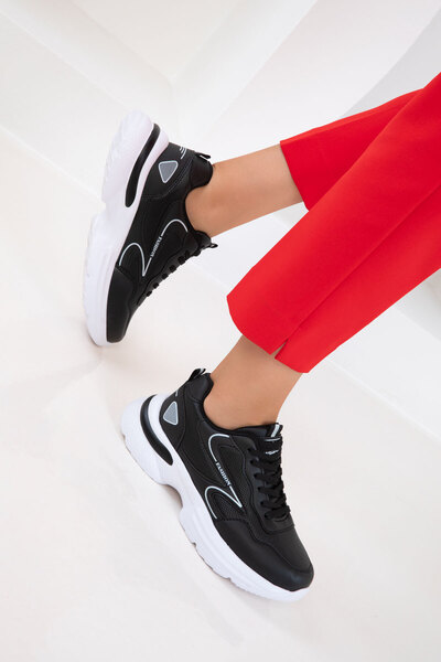 SOHO Czarno-białe damskie trampki 20834