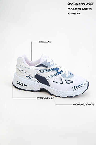 SOHO White-Navy Blue Women's Sneaker 20843