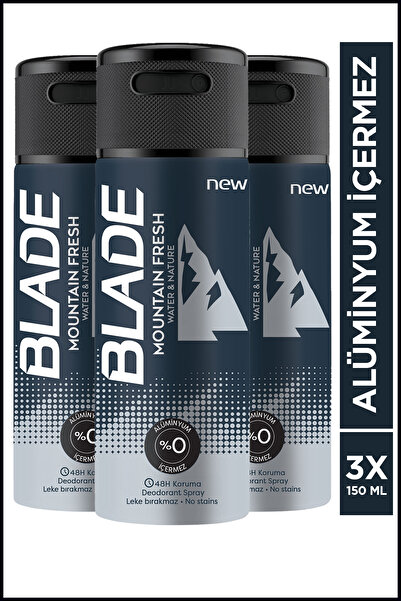 Blade Mountain Fresh Erkek Deodorant 3x150ml Leke Bırakmaz