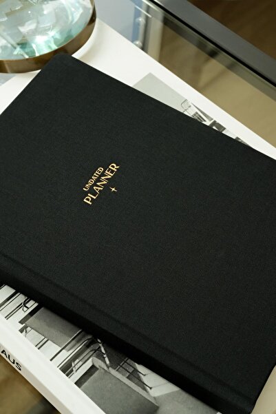 Matt Notebook A5 Keten Süresiz Planlayıcı Ajanda Siyah