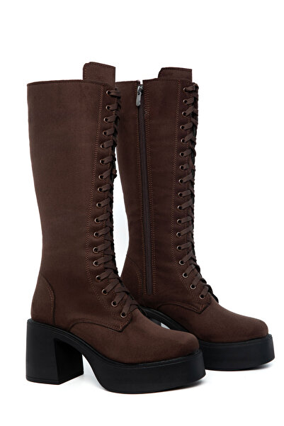 SOHO Γυναικείες μπότες καφέ σουέντ 20896