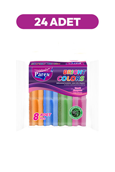 Parex Vibrant Colors Corrugated 8-Piece Sponge 24 Pack