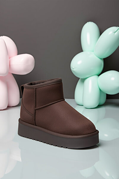 DARK SEER Kids DS Oggo C. Kahverengi Kız Çocuk Kürklü Bot Günlük Ayakkabı Sneaker